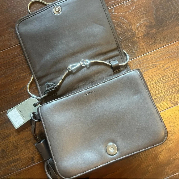 AllSaints All Saints Bansho Ebony Brown Leather Bag NWT $298 - Picture 8 of 11